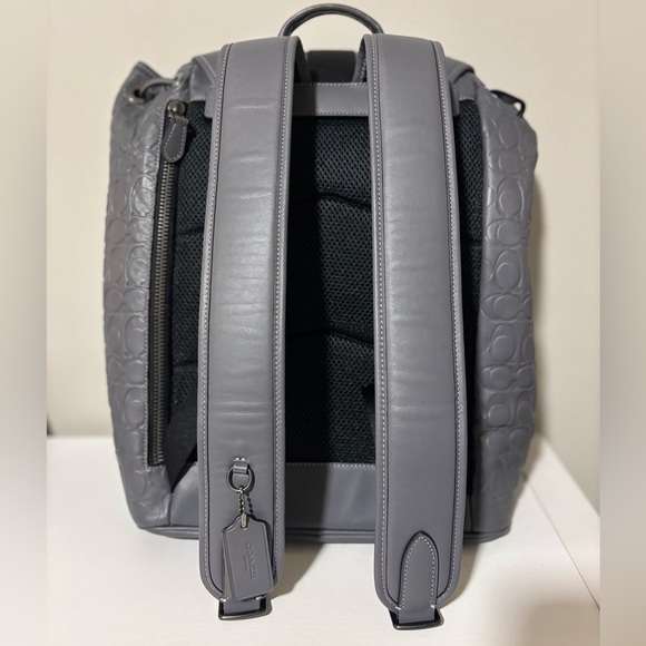 COACH SULLIVAN LEATHER BACKPACK IN SIGNATURE GREY LEATHER - Picture 12 of 14